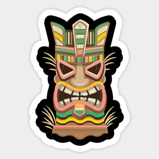 Retro fun Hawaiian Tiki Statue Sticker